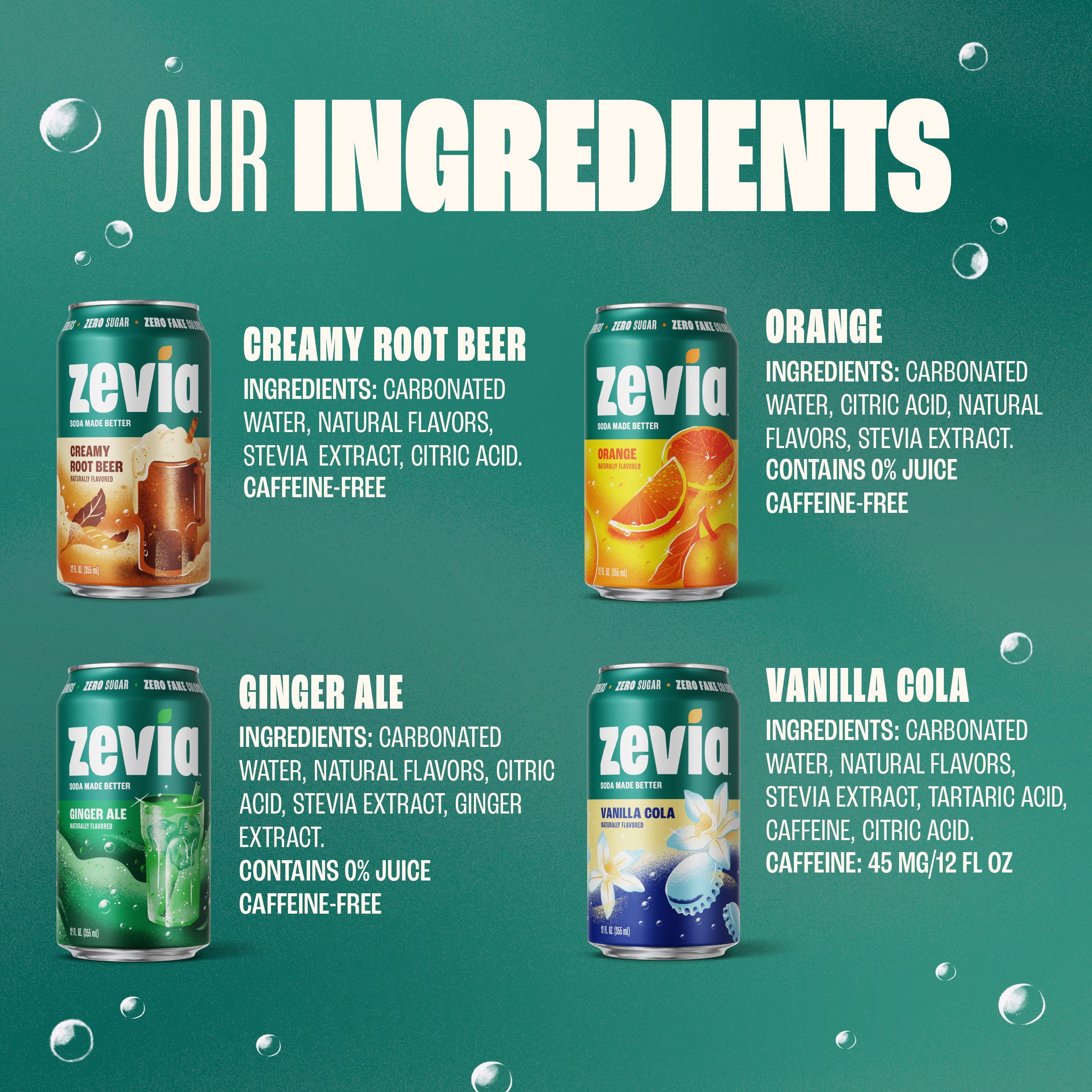 Zevia Zero Sugar, 0 Calorie Variety Soda, 12 fl oz, 8 Pack Cans
