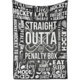 thumbnail image 1 of LHSHID Hockey Gifts for Boys Men Bed Flannel Blankets Throws for Christmas Hockey Gifts for Boys 8 12 Black Straight Outta The Penalty Box 40x50in, 1 of 6