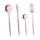 thumbnail image 2 of Juego de cubiertos de cocina de 4 piezas, vajilla multifuncional, utensilios para servir carne Oro rosa, 2 of 9