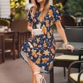 thumbnail image 2 of Ratiio Gingerbread Delights Print Women's Short Sleeve Dress - Casual A-Line Dress with Side Pockets, Elastic Waist, Comfortable and Breathable Summer Dress, 2 of 8