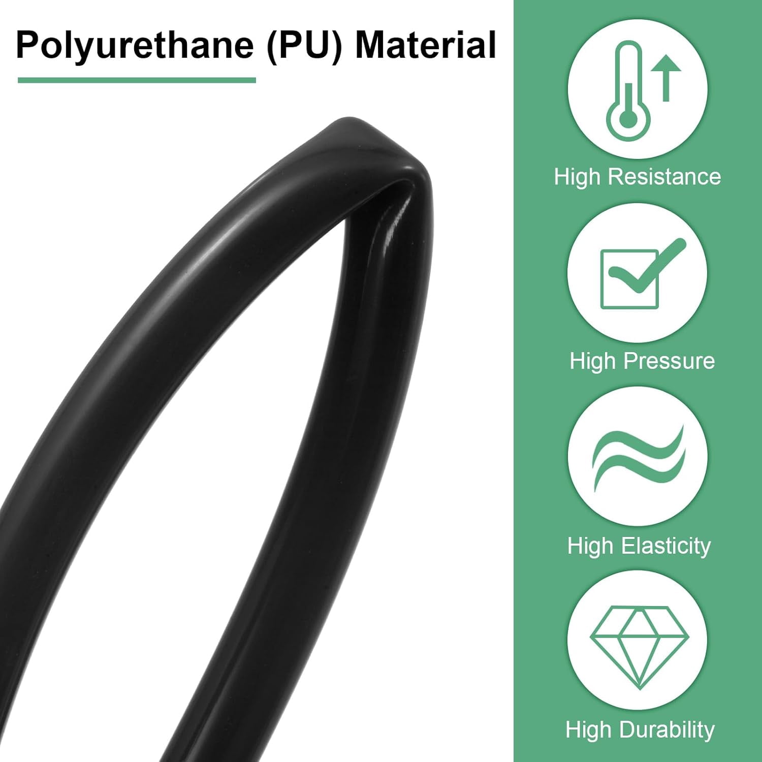 FRKSMD-Pneumatic Tubing Pipe, 5mm(ID) x8mm(OD) PU Polyurethane Air Compressor Hose for Air Compressor Fitting/Gas/Fluid Transfer, Air Hose Line Tube [10M/32.8ft, Black]