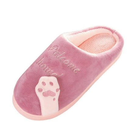 

Women Winter Home Slippers Cartoon Cat Non- Warm Indoors Bedroom Floor Shoes Slippers for Elderly Women Womens Slippers Socks with Grippers Women s Furry Slippers Clog Slippers for Women Womens