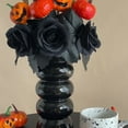 thumbnail image 6 of Halloween Decor - Desktop Objects - Halloween Black Decorative Flower Vase - Halloween Artificial Flowers Decorations Black Roses Pumpkins with Vase Arrangements Halloween Table Centerpiece, 6 of 9