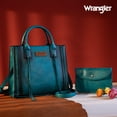thumbnail image 5 of Wrangler Tote Bag for Women Western Cowhide Purse and Wallet Set, Turquoise, 5 of 7