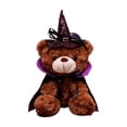 thumbnail image 6 of MYUNNIL Halloween Plush Teddy Bear, Soft Teddy Bear Stuffed with Spider Web Pattern Witch Hat and Cloak, 11" Cool Cute Animal Themed Decoration for Halloween Party & Birthday Gifts, Brown, 6 of 7