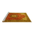 thumbnail image 2 of Ahgly Company Machine Washable Indoor Round Medallion Yellow Traditional Area Rugs, 7' Round, 2 of 4