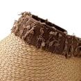 thumbnail image 3 of HONHUZH Summer Hats Womens Summer Wide Brim Visor Hat Ponytail Hole Foldable Sun Protection Cap, 3 of 5