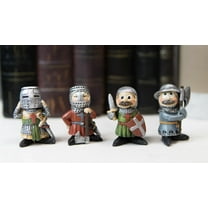 Medieval Knight Crusader Templar Sword Axe Shield Armor Mini Figurine Set of 4