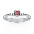 thumbnail image 2 of Birthstone Heart Ring with Shoulder Accents - Ruby (July), 2 of 4