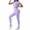 Purple, variant on Maplenight Seamless Workout Sets for Women High Waist Yoga Leggings and Short Sleeve Crew Neck Crop Tops 2 Piece Athletic Outfits Gym Clothes Multi Colors