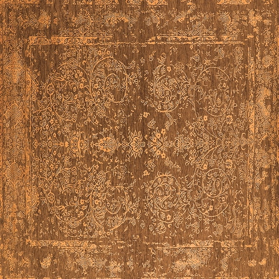 Ahgly Company Indoor Square Oriental Orange Industrial Area Rugs, 8' Square