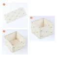 thumbnail image 3 of Unique Bargains 3 Pcs Collapsible Storage Cube for Closet Organizers Beige 5.5"x5.5"x4.7", 3 of 6