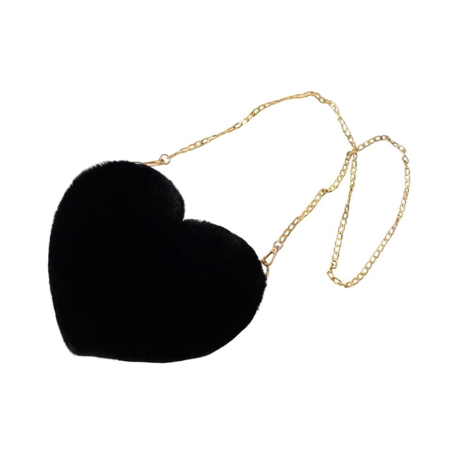 Minnieouse Stylish Women Heart Shoulder Bag Casual Cartoon for Travel Outdoor Date Bolsas de mensajero y de hombro Negro