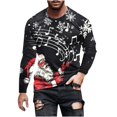 thumbnail image 2 of Blusas y camisas de manga larga con cuello redondo para hombre, moda navideña, informal, estampado, cuello redondo, manga larga, blusa estampada para hombre, blusa de poliéster, 2 of 5