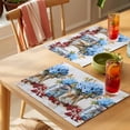thumbnail image 4 of Spring Flowers Placemats Set of 4, Vintage Blue Hydrangeas in Bottle Watercolor Non-Slip Place Mats Washable Table Mats for Kitchen Dining Table Decorations Indoor/Outdoor, 4 of 9