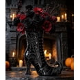 thumbnail image 2 of AZXY Halloween Decorations Witch Boot Shaped Resin Flower Vase, Cobweb Pattern Tall Floral Container for Artificial Rose Arrangement Table Entryway Indoor Halloween Party Tabletop Centerpiece Decor, 2 of 6