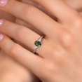 thumbnail image 4 of Gem Stone King 925 Sterling Silver Tourmaline Green Mystic Topaz and Pink Lab Grown Diamond Engagement Ring for Women | 1.16 Cttw | Oval 7X5MM | Gemstone November Birthstone | Size 6, 4 of 6