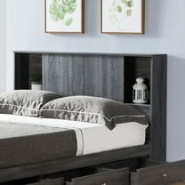 Modern Twin Bookcase Headboard - Distressed Grey