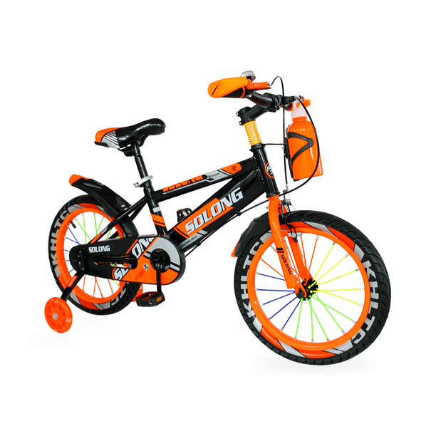 Bicicleta R16 1v Con Ruedas De Entrenamiento, Edad 4-6 Años para Niños Naranja REGALOMEX YC011624-NARANJA