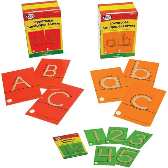 Tactile Sandpaper Complete Bundle (Lowercase Letters, Uppercase Letters and Numerals) by Didax
