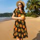 thumbnail image 4 of Disketp Orange Pumpkin para Vestido de Manga Corta para Mujeres, Vestidos de Verano para Mujeres, Casual y Holgado para la Playa, 4 of 6