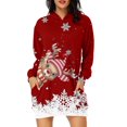 thumbnail image 1 of VBARHMQRT Chandail à Capuchon à Fermeture Éclair Surdimensionné pour Femmes, Sweat à Capuche Long Imprimé de Noël Décontracté pour Femmes pour les Saisons d'Automne et d'Hiver, 1 of 5