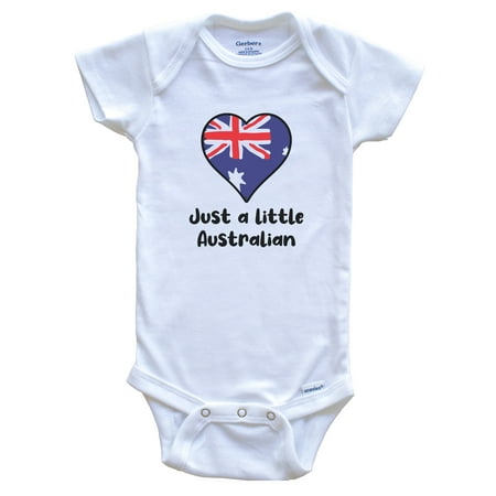 

Just A Little Australian Australia Flag Heart Baby Bodysuit