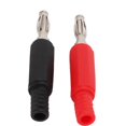 thumbnail image 2 of 10pcs 4mm/0.2in Banana Plugs Brass PE Red & Black Spiral Insulated Shell Open Banana Connector 30VAC to 60VDC, 2 of 4