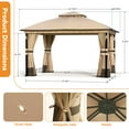 thumbnail image 6 of Covered Outdoor 11'x13' Patio Gazebo Canopy Tent,Pop up Gazebo with LED Lighting,Soft-Top Dual Roof Design, 6 of 7