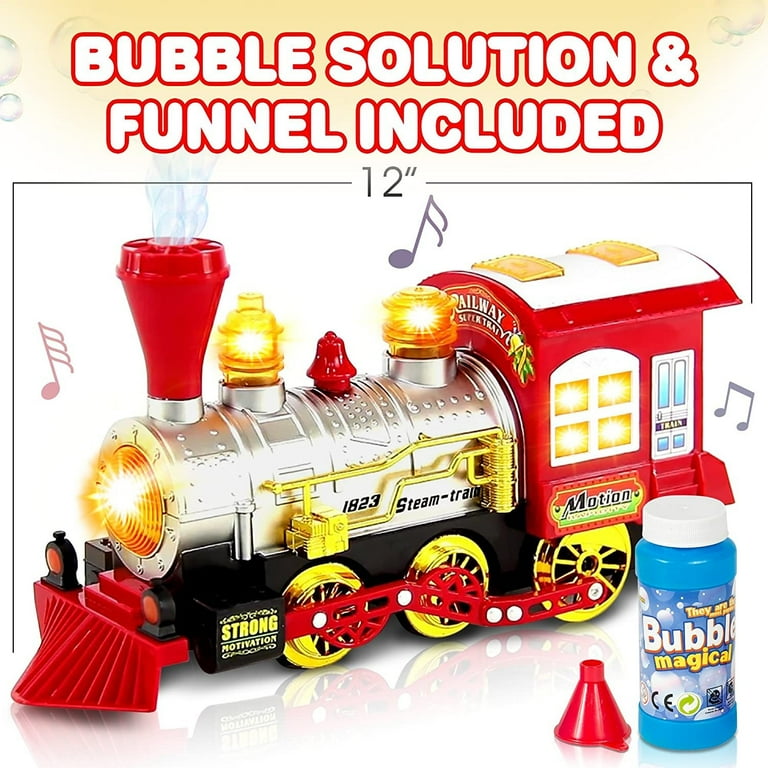 ArtCreativity Kids Bubble Blowing Toy Train with Lights Sounds and Fluid Solution Battery Operated Walmart