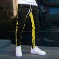 thumbnail image 2 of ASFGIMUJ Sweatpants For Men Autumn Winter Leisure Outdoor Sports Jogging Fit Color Foot Mouth Zipper Pants Yellow XXL, 2 of 6