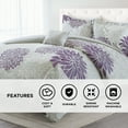 thumbnail image 6 of Comfort Spaces Queen Size Comforter Set, 5-Piece Floral Bedding Set for All Season, Purple Queen Comforter Set with Bed Skirt, 6 of 6