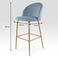 thumbnail image 4 of Silla Alta Zurich Mirel Para Barra de Cocina Banco Desayunador Tapizado Azul Claro, 4 of 6