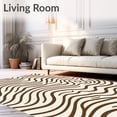 thumbnail image 2 of ODIKA 4'x6' Machine Washable Non-Slip Area Rug, Abstract Dune Ripple Natural Curved Line Composition High Traffic Rug, Brown, 581933, 2 of 7