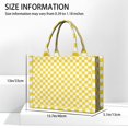 thumbnail image 3 of Large Capacity Tote Bag,Yellow and White Checkered Pattern Handbag Fashion Luxury Tote Bag,15.7"x13"x 5.1" Inches,Laptop Compatible, 3 of 6