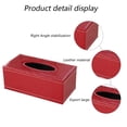 thumbnail image 3 of Servilletero multifuncional rectangular retro de cuero con cubierta de caja de pañuelos, dispensador de papel de bombeo de pañuelos faciales moderno, rojo, 3 of 5