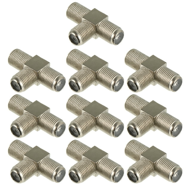 GOOHOCHY 10 divisores coaxiales tipo F, adaptador de 3 vías tipo F hembra a 2 hembras