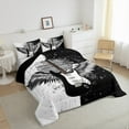 thumbnail image 3 of Manfei Music Guitar Bedding Comforter Set,Musical Instrument Twin Comforter Sets,White Black Bedding Set For Girls Kids,Microfiber Bedroom Decor Reversible,2-Piece, 3 of 8