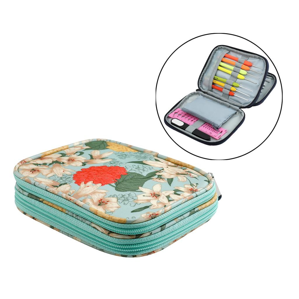 Yunhgft Knitting Crochet Hook Needles Case Empty Zipper Bag Organizer Green