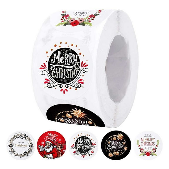 Falleo Clearance 500pcs Stickers/Roll Stickers Christmas Stickers Christmas Holiday Decoration Gift Self Adhesive Stickers