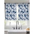 thumbnail image 2 of Blue Flower Sheer Curtains 2 Panels Set Retro Country Farmhouse Blue Floral Sheer Window Curtains Light Filtering Rod Pocket Voile Drapes for Bedroom Living Room 52"x54", 2 of 9