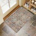 thumbnail image 4 of Boho Light Brown Vintage Country Patterned Carpet Welcome Door Mat Decorative Doormat Farmhouse Low-Profile Floor Rug Switch Mat for Home Indoor Outdoor Decorations 17 X 30 Inch, 4 of 6