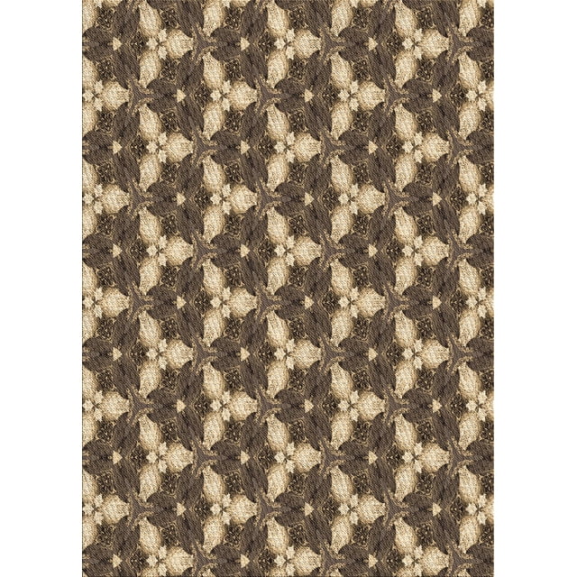 Ahgly Company Tapis Rectangulaire Lavable en Machine Intérieur Transitionnel Brun Sable Brun, 5 Pieds x 7 Pieds