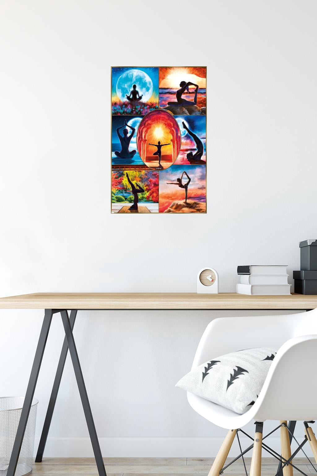 PD Moreno - Fine Art - Yoga Collage Wall Poster, 14.725" x 22.375"