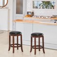 thumbnail image 3 of Costway Set of 2 24'' Swivel Bar stool Leather Padded Dining Kitchen Pub Chair Backless, 3 of 10