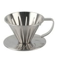 thumbnail image 2 of Stainless Steel Pour Over Coffee Dripper Cone Filter Cup Stand Coffee Machine Accessories Home Office Use, 2 of 7