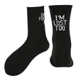thumbnail image 3 of Baberdicy Socks Follow Printing Am Cotton Don'T Socks Too Socks Fun Socks I Lose Me Long Medium Socks Mens Socks Black, 3 of 3