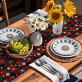 thumbnail image 2 of Christmas Red Green Classic Buffalo Plaid Snowflake Pattern Table Runner, Kitchen Table Runners Dress Scarves for Table Decorations Party/Restaurant/Indoor Outdoor Use, 13x36in, 2 of 9