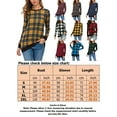 thumbnail image 2 of Uhndy Long Sleeve T Shirts For Women Crewneck Plaid Casual Blouse Vintage Plaid Tunic Shirts Coffee L Coffee S, 2 of 3