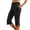 Black, variant on Capri Pants for Women Summer Solid Slim Trousers Pocket Side Slit 7/8 Length Casual Womens Pants Black L